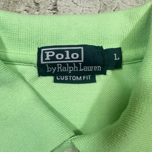 Ralph Lauren Golf Polo Men’s Shirt Sz.Large Lime Green Short‎ Sleeve Custom Fit - Picture 3 of 10